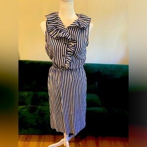 Vintage homemade stripped ruffle dress